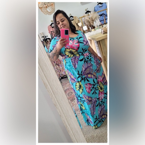 Celeste Tropical Print maxi SOLD - Picture 1 of 3